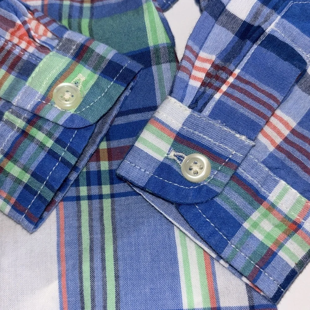 Ralph Lauren Baby Boy Blue Plaid 9M Button Down Shirt Ralph Lauren 9M Boys